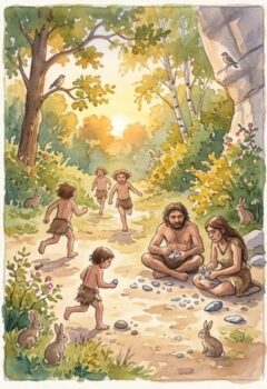 summer evening-neanderthal campsite