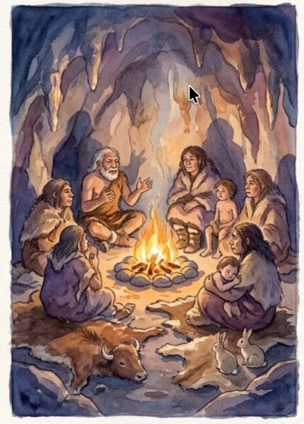 winter night in a cave