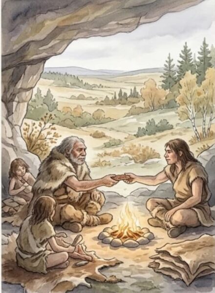 neanderthal-feeding-old-man